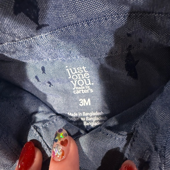 Carter's Navy Fish Print Button Down Shirt - Picture 2 of 3